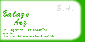 balazs arz business card
